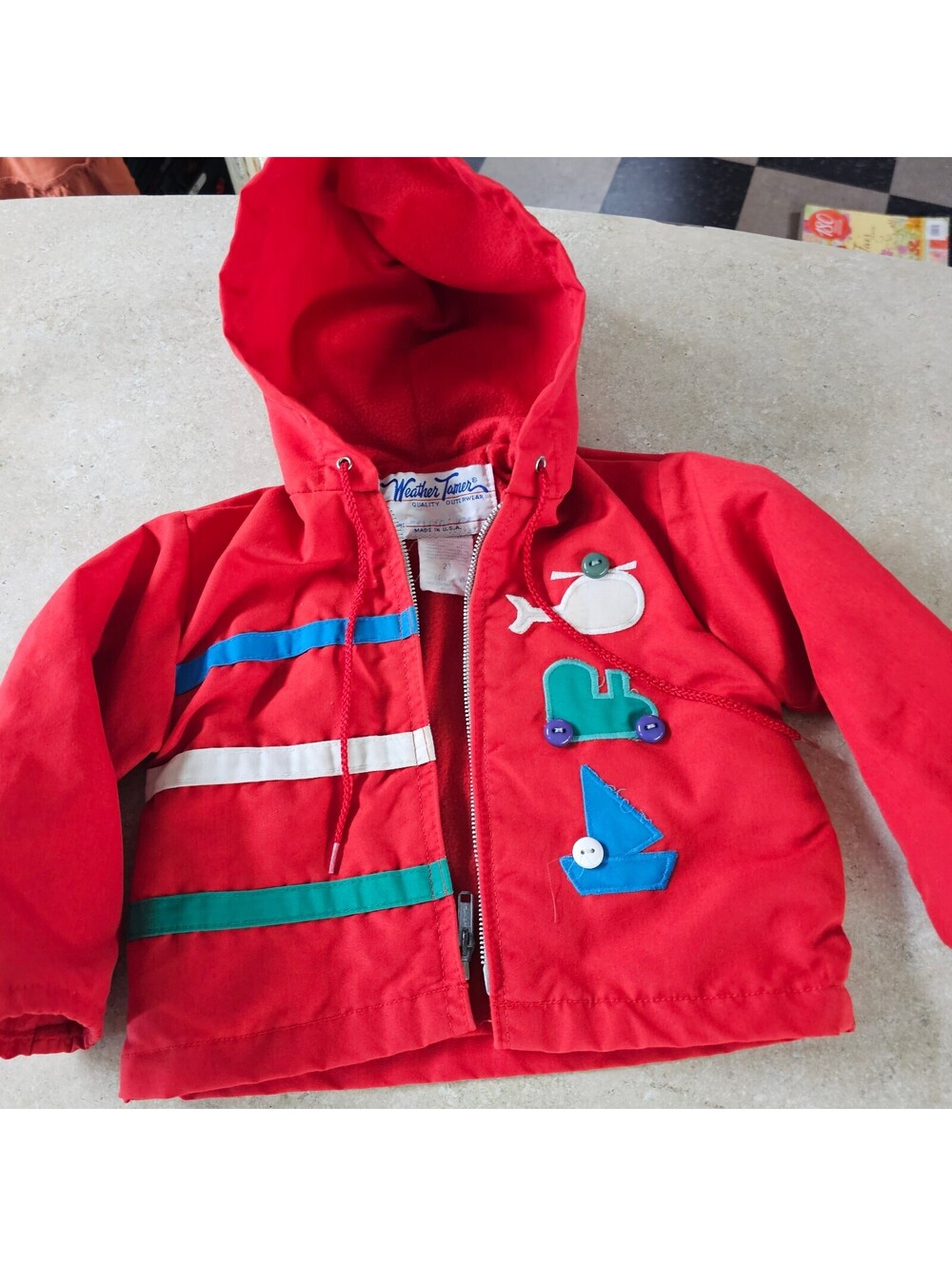 Vintage Weather Tamer Red Toddler Hooded Jacket Size 2T